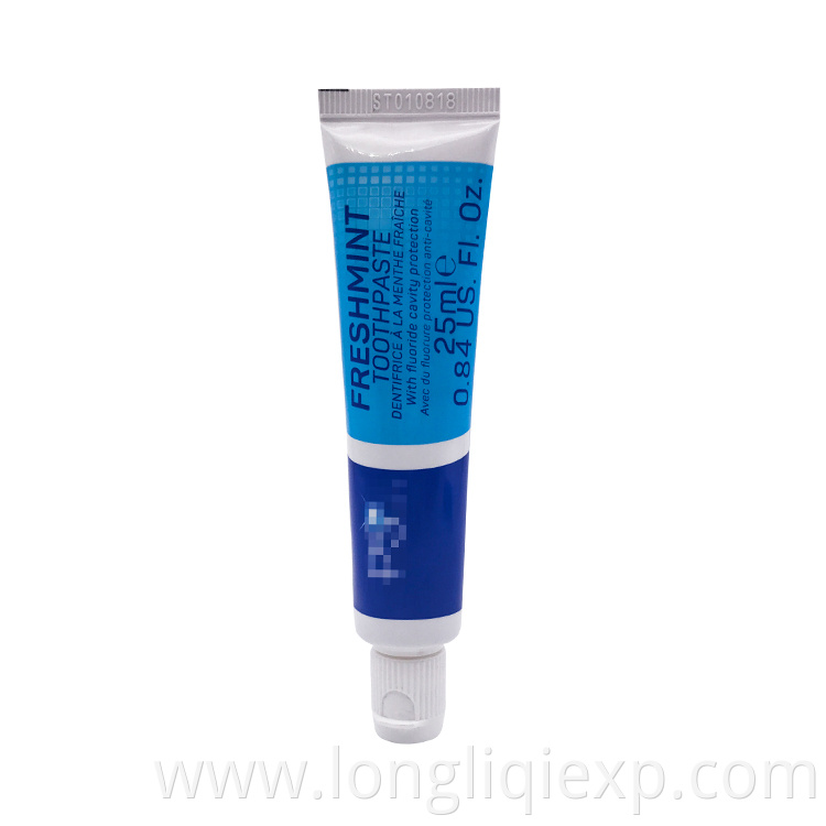 25ml fresh breath mint toothpaste with fluoride cavity protection